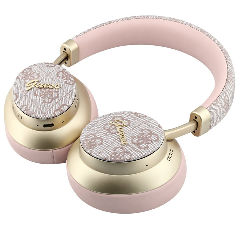 Casti Bluetooth Guess 4G Gold Script Metal, roz, GUBHP83P4CSCMP