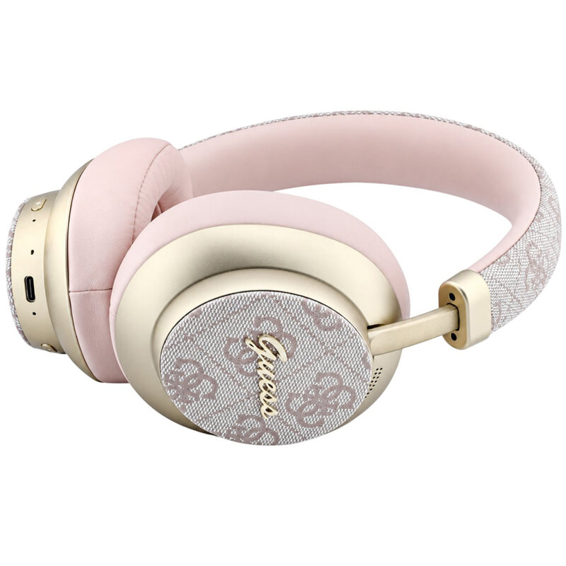 Casti Bluetooth Guess 4G Gold Script Metal, roz, GUBHP83P4CSCMP