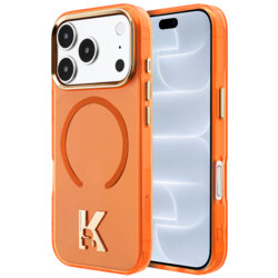 Husa iPhone 18 Pro Karl Lagerfeld IML K Head Logo MagSafe, oranj, KLHMP18L5HTMKHDO