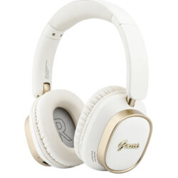 Casti Bluetooth Guess Rectangle Metal Script, alb, GUBHV28HGCSME