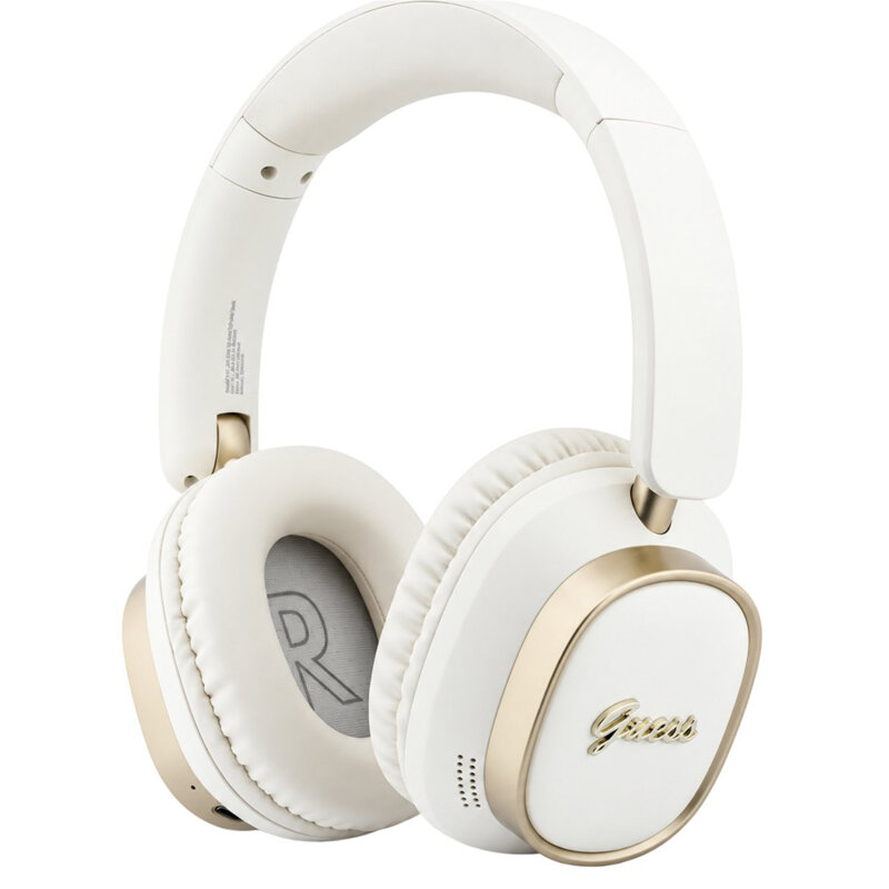 Casti Bluetooth Guess Rectangle Metal Script, alb, GUBHV28HGCSME