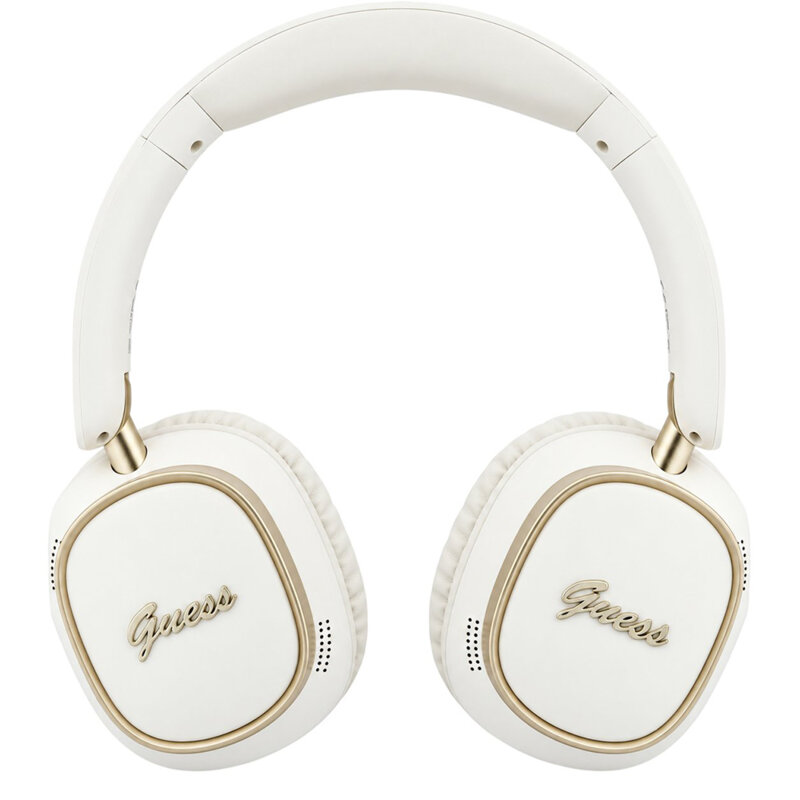 Casti Bluetooth Guess Rectangle Metal Script, alb, GUBHV28HGCSME