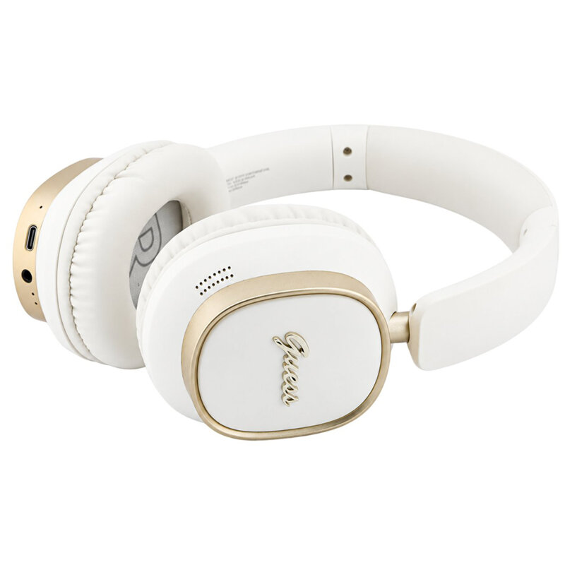 Casti Bluetooth Guess Rectangle Metal Script, alb, GUBHV28HGCSME