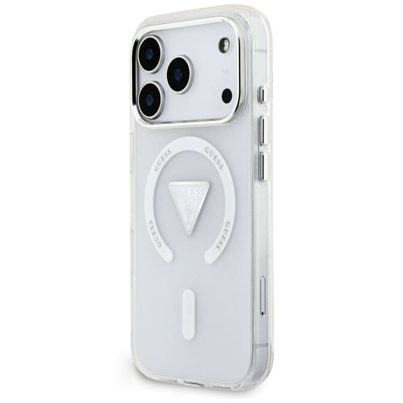 Husa iPhone 18 Pro Max originala Guess IML Gradient Triangle MagSafe, transparenta, GUHMP18XHGTMLCGT