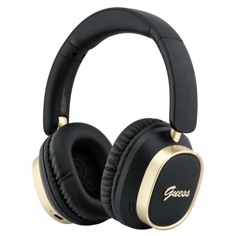 Casti Bluetooth Guess Rectangle Metal Script, negru, GUBHV28HGCSMK
