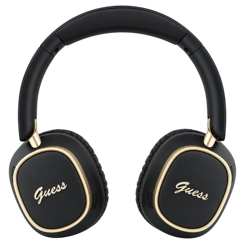 Casti Bluetooth Guess Rectangle Metal Script, negru, GUBHV28HGCSMK