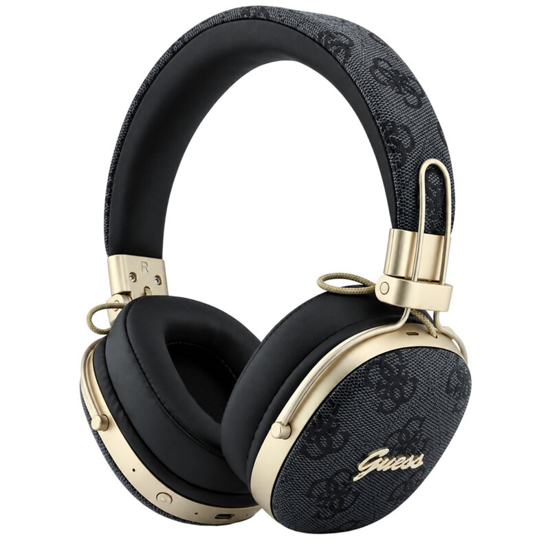 Casti Bluetooth Guess Metal 4G Script Logo, negru, GUBHP72P4SMDK