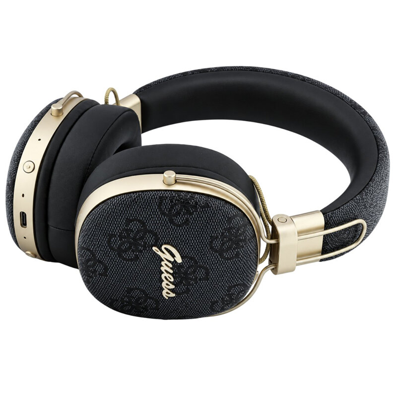 Casti Bluetooth Guess Metal 4G Script Logo, negru, GUBHP72P4SMDK