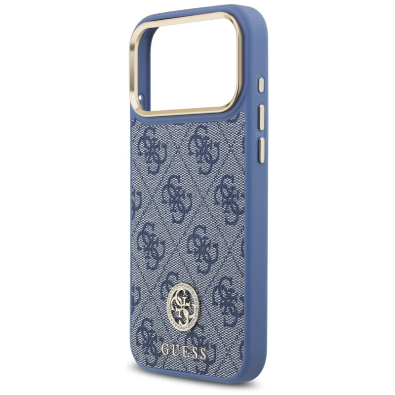 Husa originala Guess iPhone 18 Pro Max Hardcase 4G Strass Logo MagSafe, albastru, GUHMP18XP4GRMDEB