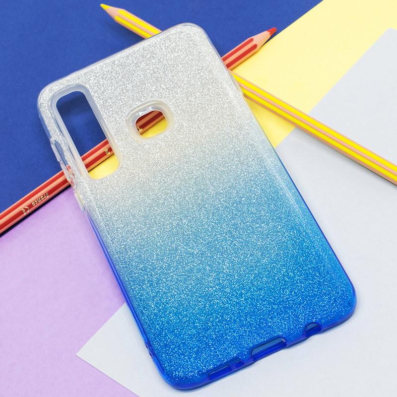Husa Samsung Galaxy A9 2018 Gradient Color TPU Sclipici - Albastru