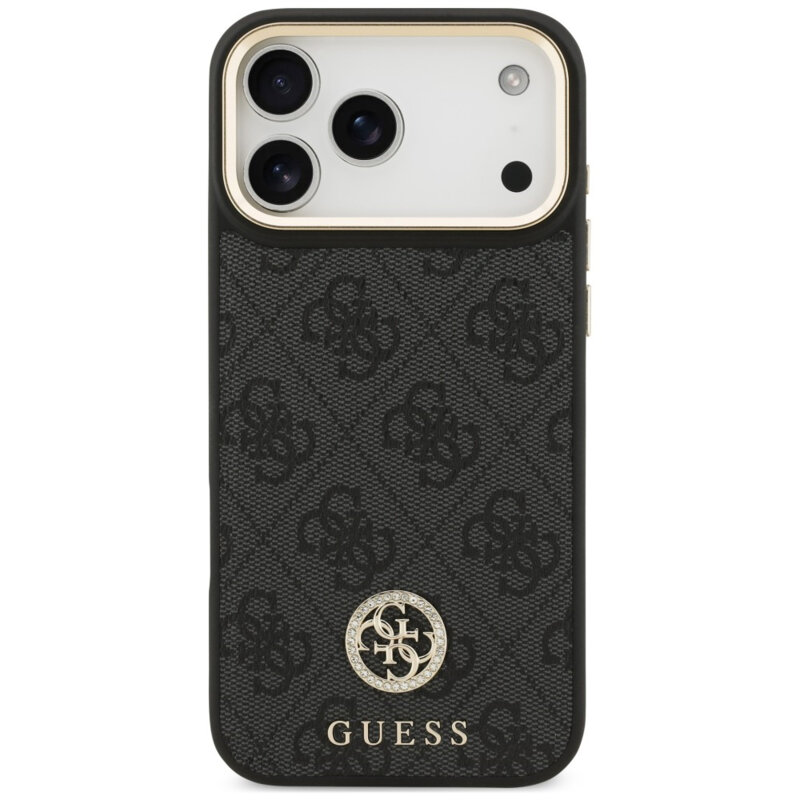 Husa originala Guess iPhone 18 Pro Max Hardcase 4G Strass Logo MagSafe, negru, GUHMP18XP4GRMDEK