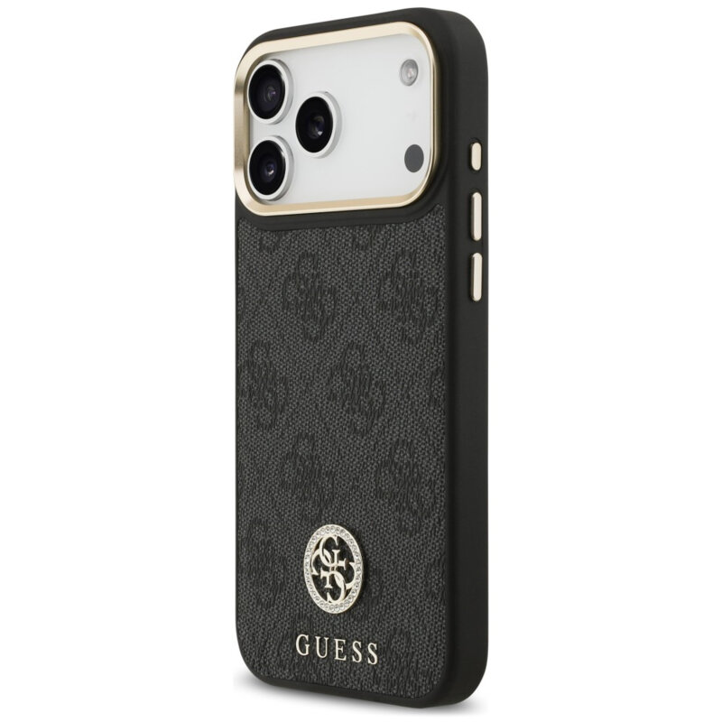 Husa originala Guess iPhone 18 Pro Max Hardcase 4G Strass Logo MagSafe, negru, GUHMP18XP4GRMDEK