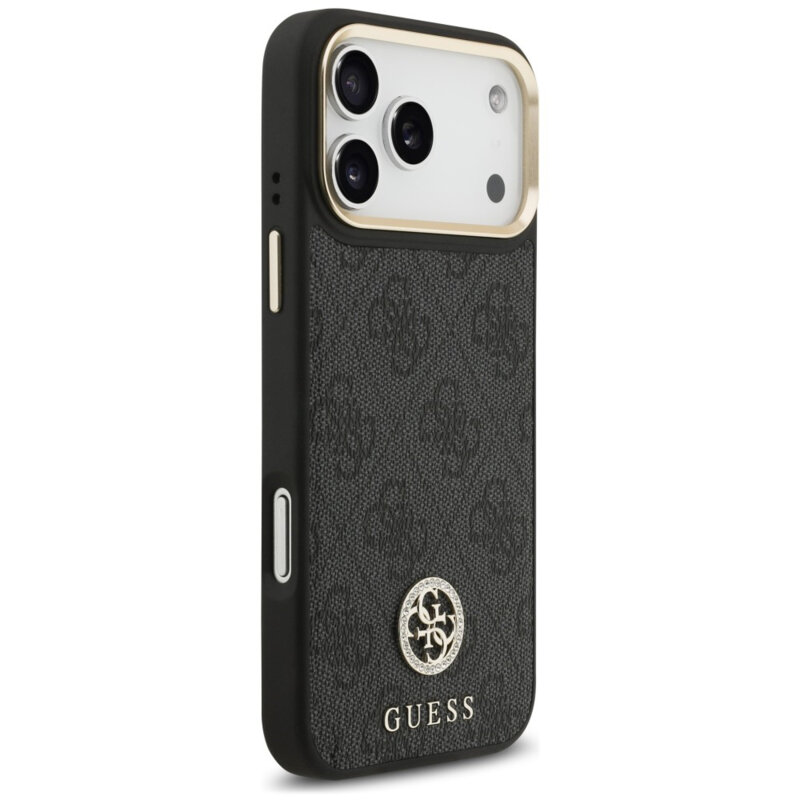 Husa originala Guess iPhone 17 Pro Max Hardcase 4G Strass Logo MagSafe, negru, GUHMP18XP4GRMDEK