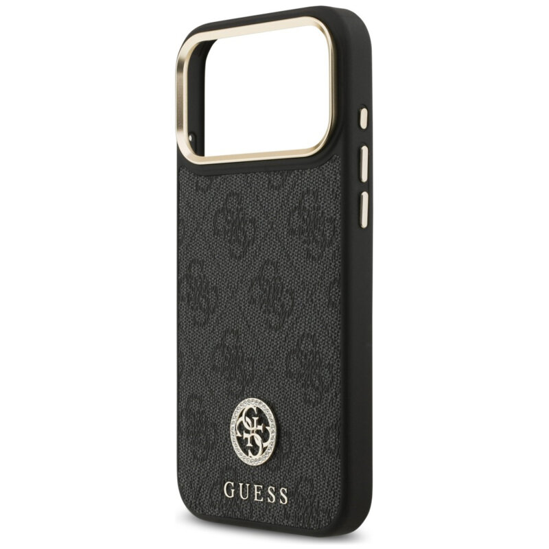 Husa originala Guess iPhone 17 Pro Max Hardcase 4G Strass Logo MagSafe, negru, GUHMP18XP4GRMDEK