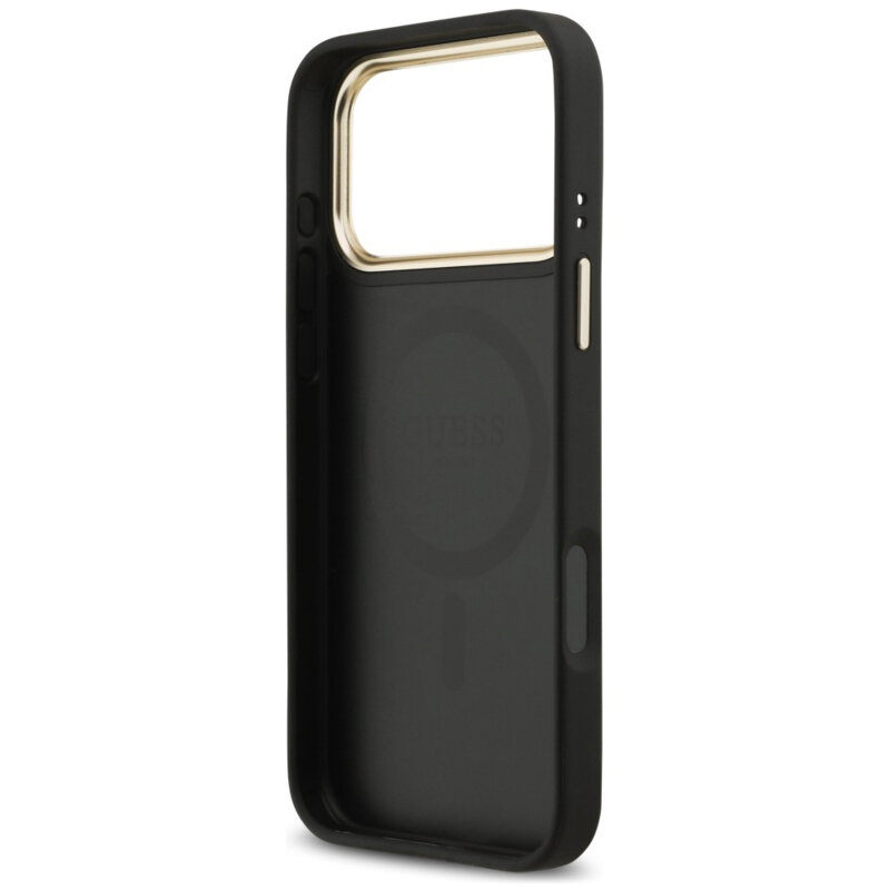 Husa originala Guess iPhone 17 Pro Max Hardcase 4G Strass Logo MagSafe, negru, GUHMP18XP4GRMDEK