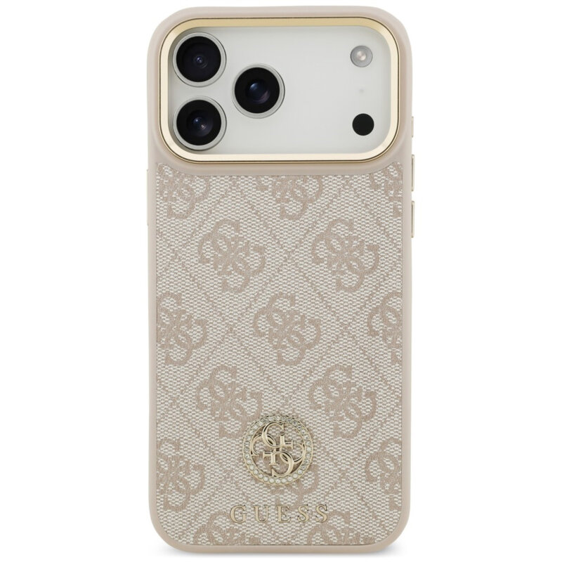 Husa originala Guess iPhone 17 Pro Max Hardcase 4G Strass Logo MagSafe, roz, GUHMP18XP4GRMDEP