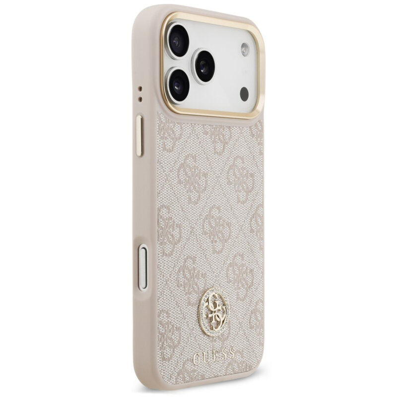 Husa originala Guess iPhone 17 Pro Max Hardcase 4G Strass Logo MagSafe, roz, GUHMP18XP4GRMDEP