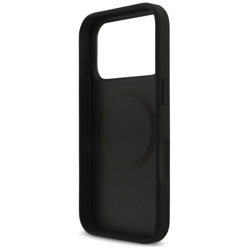 Husa originala Guess iPhone 18 Pro Croco Triangle Logo MagSafe, negru, GUHMP18LPCRTHCK