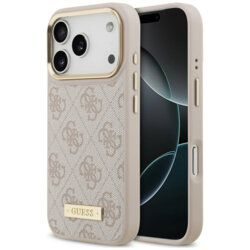 Husa originala Guess iPhone 17 Pro Max Hardcase 4G Logo Plate MagSafe, roz, GUHMP18XU4GPRP