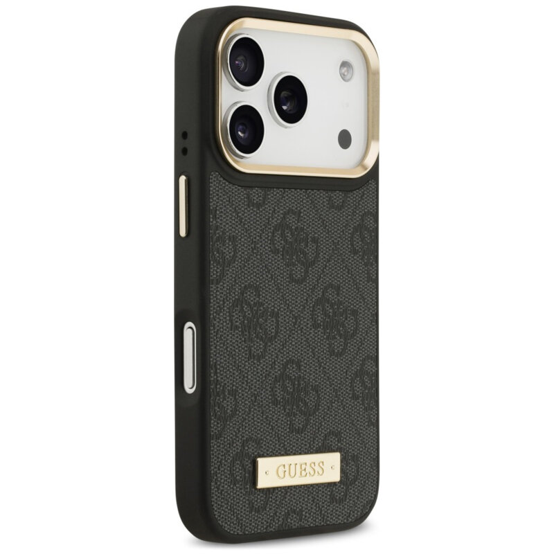 Husa originala Guess iPhone 18 Pro Max Hardcase 4G Logo Plate MagSafe, negru, GUHMP18XU4GPRK