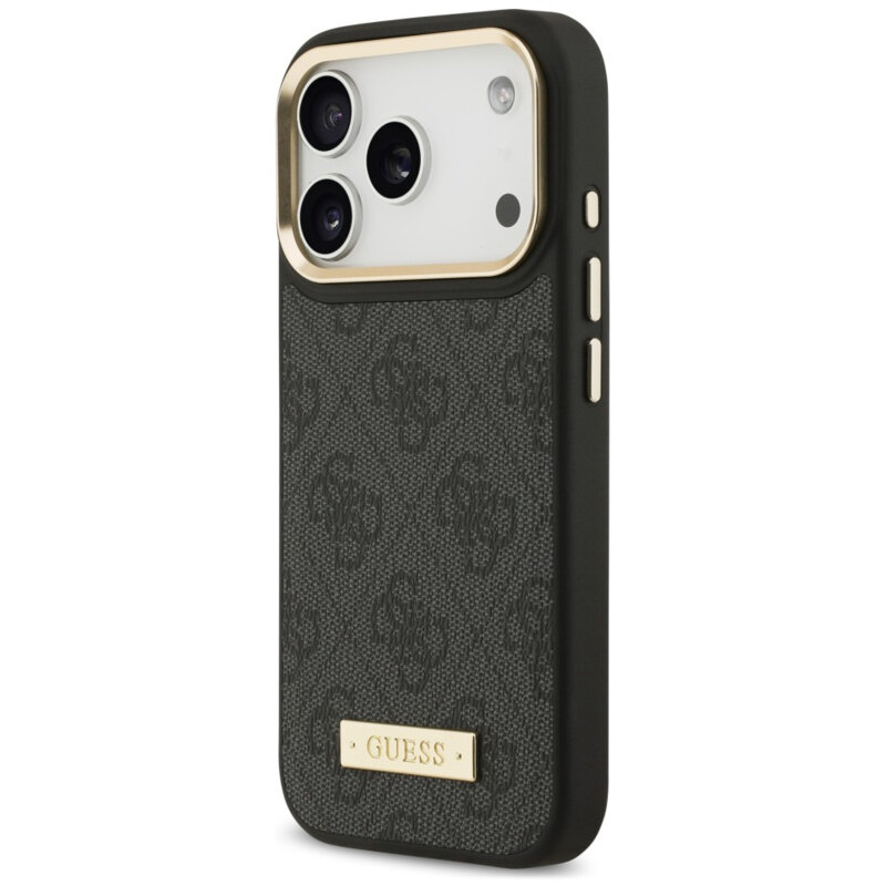 Husa originala Guess iPhone 18 Pro Max Hardcase 4G Logo Plate MagSafe, negru, GUHMP18XU4GPRK