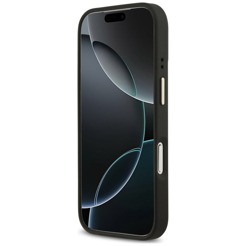 Husa originala Guess iPhone 18 Pro Hardcase 4G Logo Plate MagSafe, negru, GUHMP18LU4GPRK