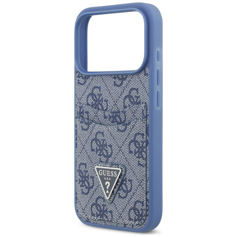 Husa originala Guess iPhone 17 Pro Hardcase 4G Double Card Triangle, albastru, GUHCP18LP4TPB