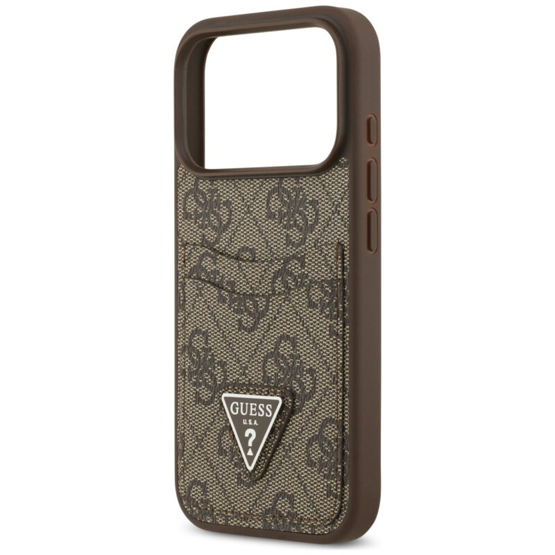 Husa originala Guess iPhone 17 Pro Hardcase 4G Double Card Triangle, maro, GUHCP18LP4TPW