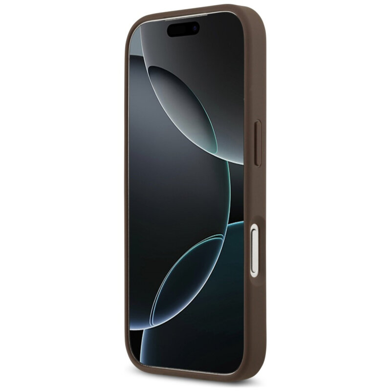 Husa originala Guess iPhone 17 Pro Max Hardcase 4G Double Card Triangle, maro, GUHCP18XP4TPW