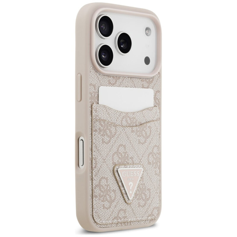 Husa originala Guess iPhone 18 Pro Hardcase 4G Double Card Triangle, roz, GUHCP18LP4TPP