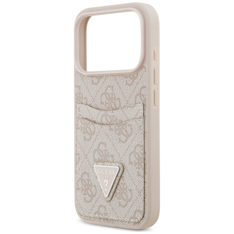Husa originala Guess iPhone 18 Pro Hardcase 4G Double Card Triangle, roz, GUHCP18LP4TPP