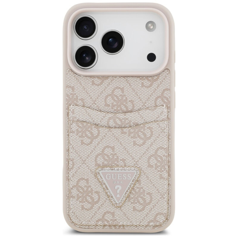 Husa originala Guess iPhone 17 Pro Hardcase 4G Double Card Triangle, roz, GUHCP18LP4TPP