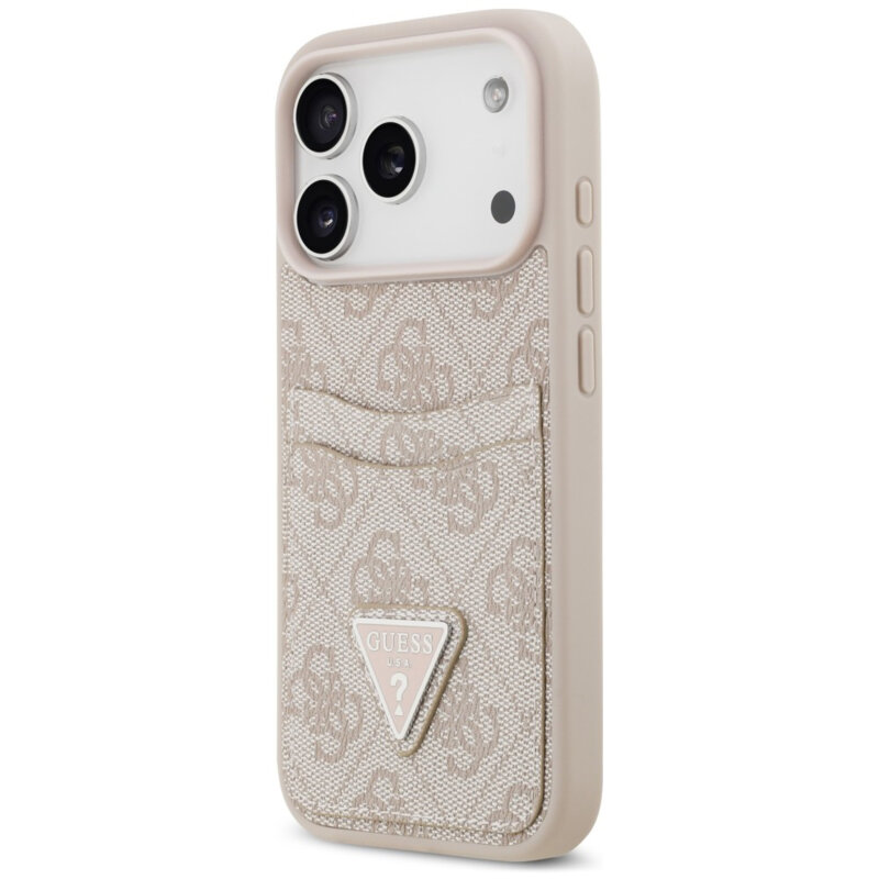 Husa originala Guess iPhone 17 Pro Max Hardcase 4G Double Card Triangle, roz, GUHCP18XP4TPP