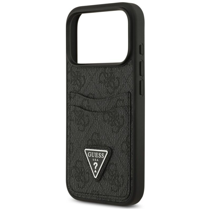 Husa originala Guess iPhone 17 Pro Max Hardcase 4G Double Card Triangle, negru, GUHCP18XP4TPK