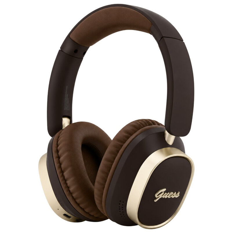 Casti Bluetooth Guess Rectangle Metal Script, maro, GUBHV28HGCSMW