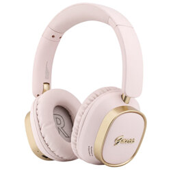Casti Bluetooth Guess Rectangle Metal Script, roz, GUBHV28HGCSMP