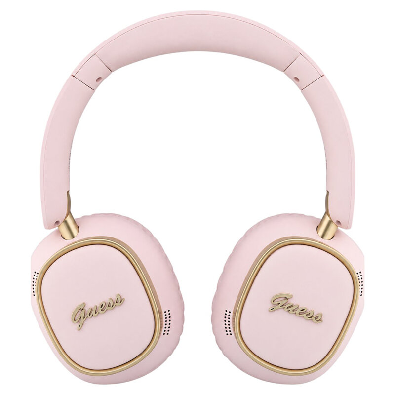 Casti Bluetooth Guess Rectangle Metal Script, roz, GUBHV28HGCSMP