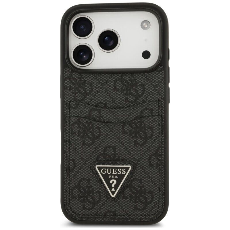 Husa originala Guess iPhone 18 Pro Max Hardcase 4G Double Card Triangle, negru, GUHCP18XP4TPK