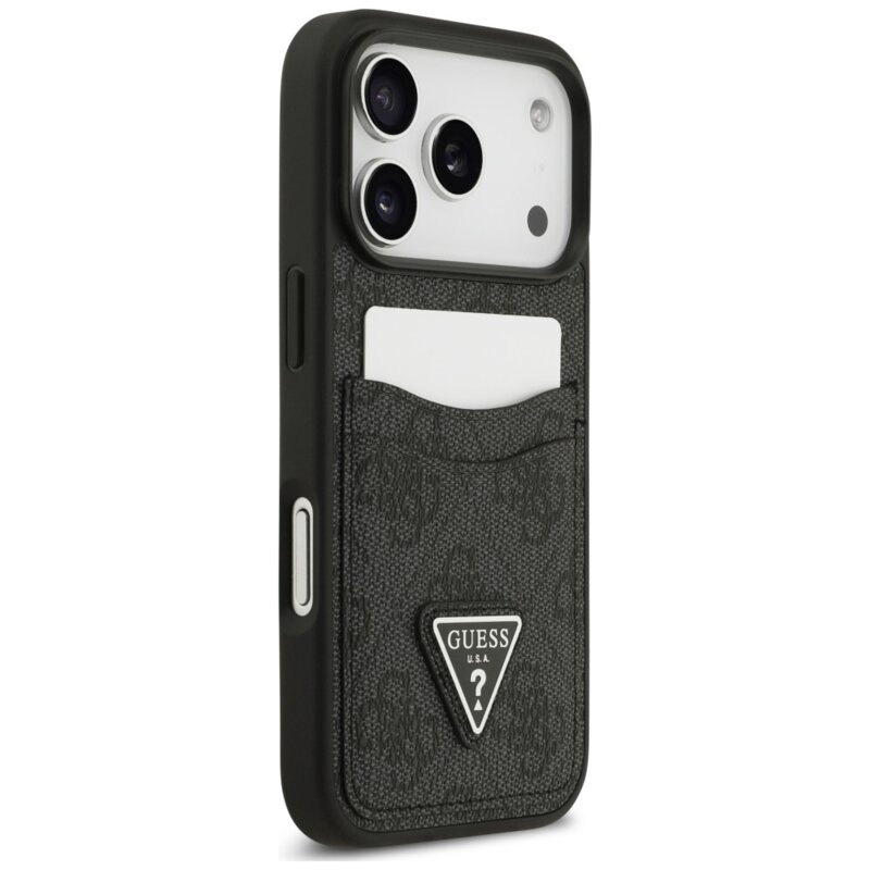 Husa originala Guess iPhone 18 Pro Max Hardcase 4G Double Card Triangle, negru, GUHCP18XP4TPK