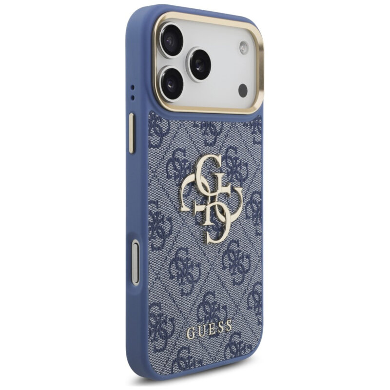 Husa originala Guess iPhone 18 Pro Max Big 4G Classic Logo & Big Strap Metal Buttons, albastru, GUHCP18XP4G4BCSB