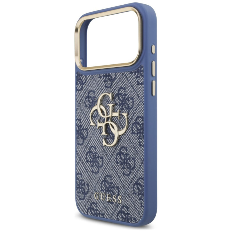 Husa originala Guess iPhone 18 Pro Max Big 4G Classic Logo & Big Strap Metal Buttons, albastru, GUHCP18XP4G4BCSB