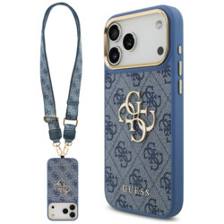Husa originala Guess iPhone 17 Pro Max Big 4G Classic Logo & Big Strap Metal Buttons, albastru, GUHCP18XP4G4BCSB