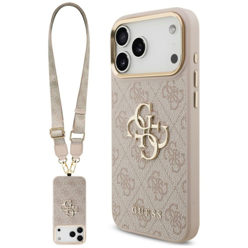 Husa originala Guess iPhone 18 Pro Max Big 4G Classic Logo & Big Strap Metal Buttons, roz, GUHCP18XP4G4BCSP