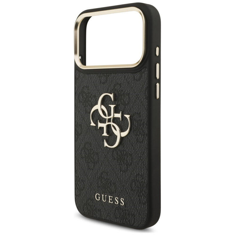 Husa originala Guess iPhone 18 Pro Max Big 4G Classic Logo & Big Strap Metal Buttons, negru, GUHCP18XP4G4BCSK
