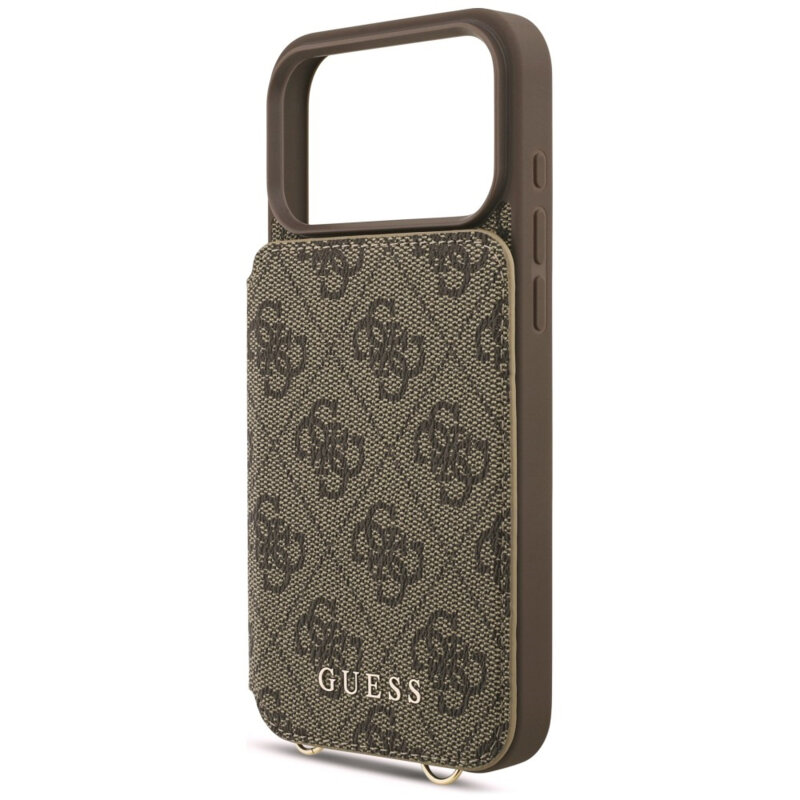 Husa originala Guess iPhone 18 Pro Max Hardcase 4G Crossbody Cardslot, maro, GUHCP18XCB4GB