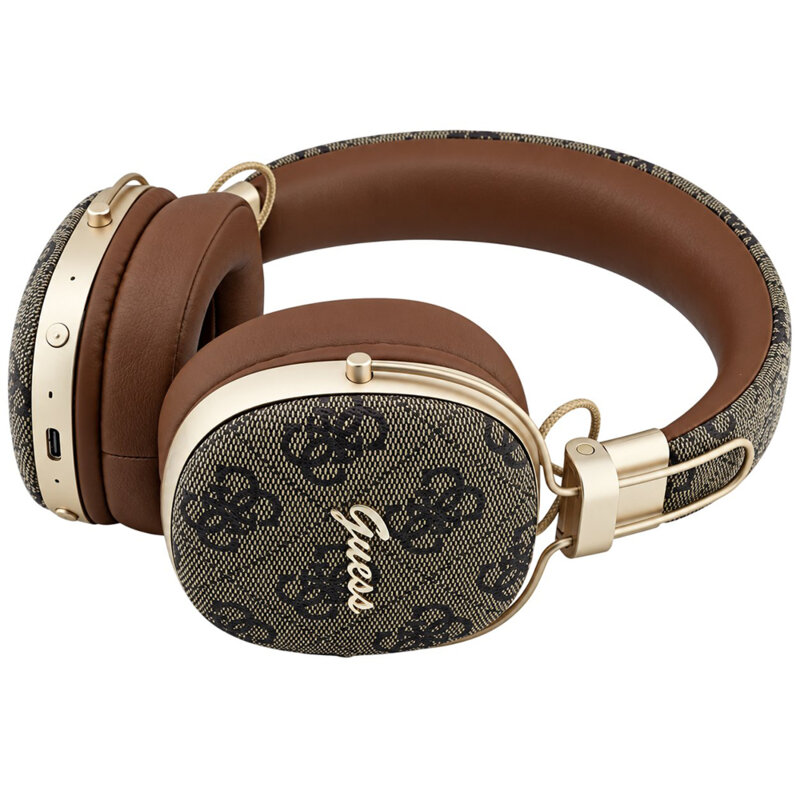 Casti Bluetooth Guess Metal 4G Script Logo, maro, GUBHP72P4SMDW