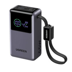 Baterie externa USB, Type-C 10000mAh Ugreen, 55W, gri, 85301B