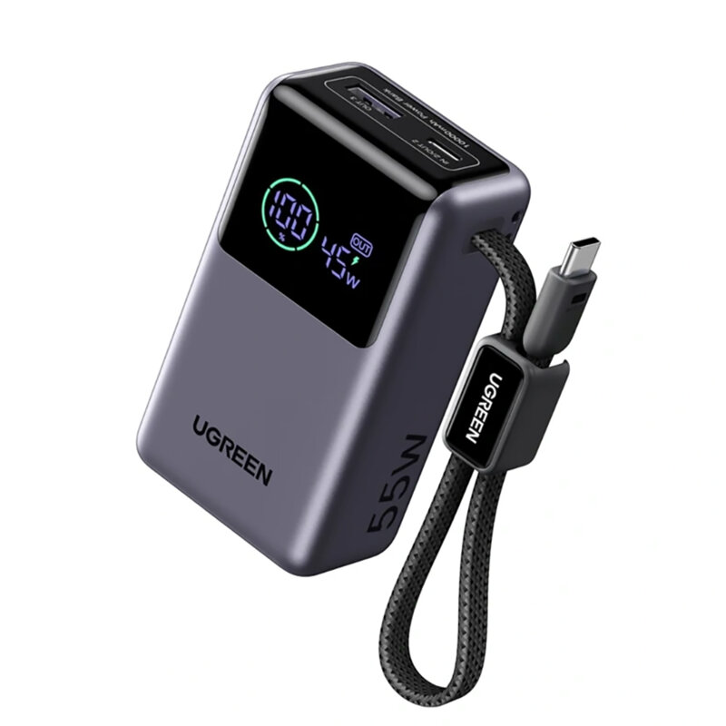 Baterie externa USB, Type-C 10000mAh Ugreen, 55W, gri, 85301B
