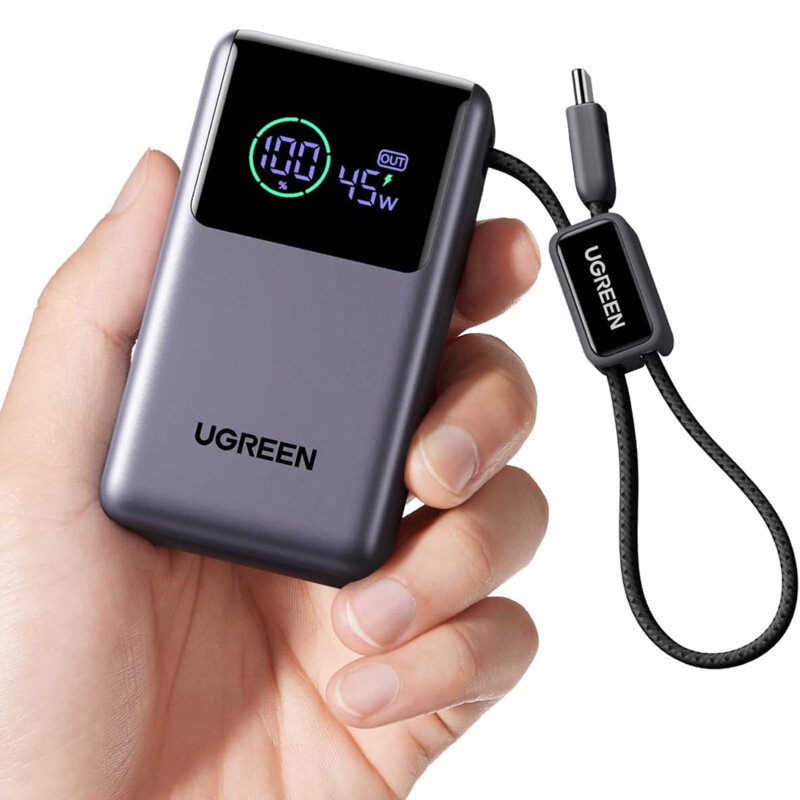 Baterie externa USB, Type-C 10000mAh Ugreen, 55W, gri, 85301B