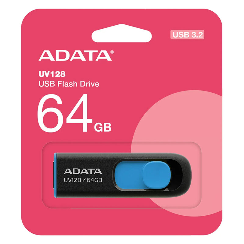 Memorie externa 64GB Adata, USB 3.2, AUV128-64G-RBE, negru/albastru